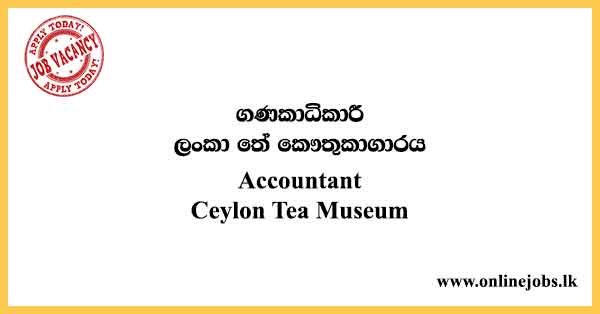 Accountant - Ceylon Tea Museum Job Vacancies 2024