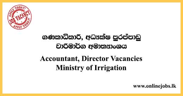Accountant, Director Vacancies Ministry of Irrigation