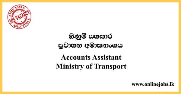 Accounts Assistant - Ministry of Transport