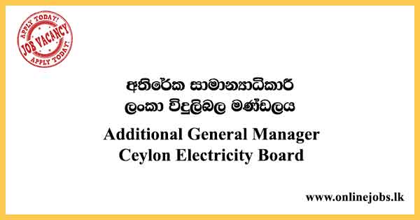 Additional General Manager Ceylon Electricity Board