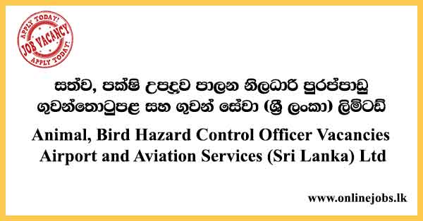 Animal, Bird Hazard Control Officer - Airport & Aviation Services Vacancies 2022
