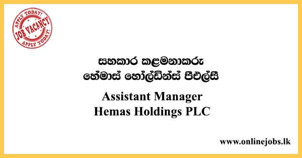 Assistant Manager Jobs - Hemas Holdings Vacancies