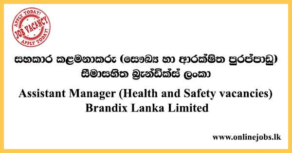 Assistant Manager (Health and Safety vacancies)