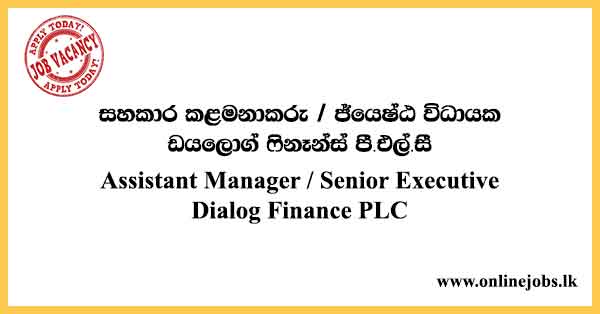 Assistant Manager / Senior Executive - Dialog Job Vacancies 2024