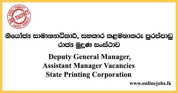 Assistant Manager Vacancies