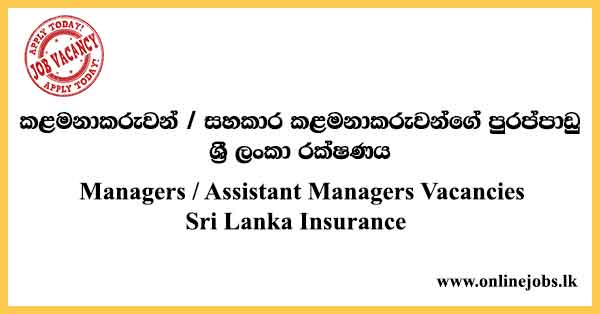 Managers / Assistant Managers Vacancies Sri Lanka Insurance