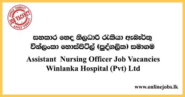Assistant Nursing Officer Job Vacancies Winlanka Hospital (Pvt) Ltd