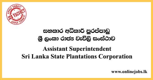Assistant Superintendent - Sri Lanka State Plantations Corporation Vacancies 2023