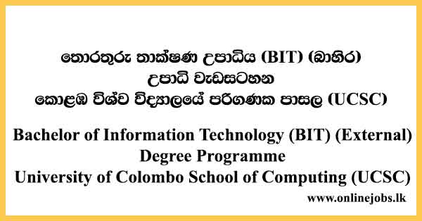 Bachelor of Information Technology (BIT) (External) Degree Programme