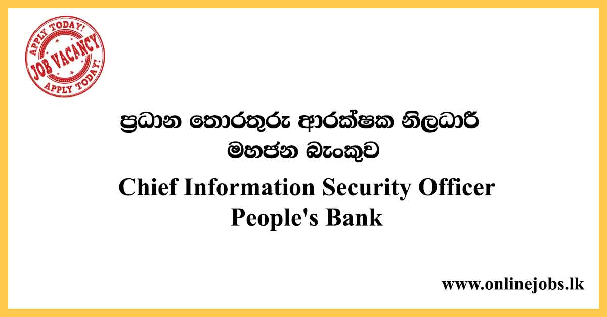 Chief Information Security Officer - People's Bank