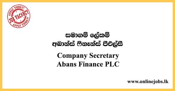 Company Secretary - Abans Job vacancies 2024