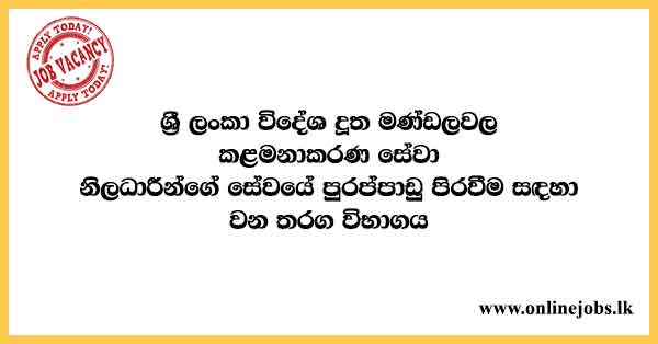 Competitive Examination for Filling Vacancies in the Management Service Officers’ Service in Sri Lanka Missions Abroad