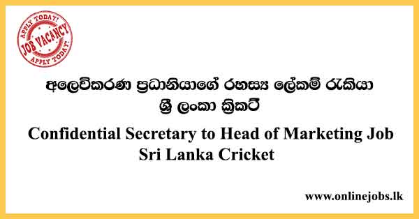 Confidential Secretary to Head of Marketing - Sri Lanka Cricket Job Vacancies 2022