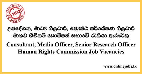 Consultant, Media Officer, Senior Research Officer Human Rights Commission Job Vacancies