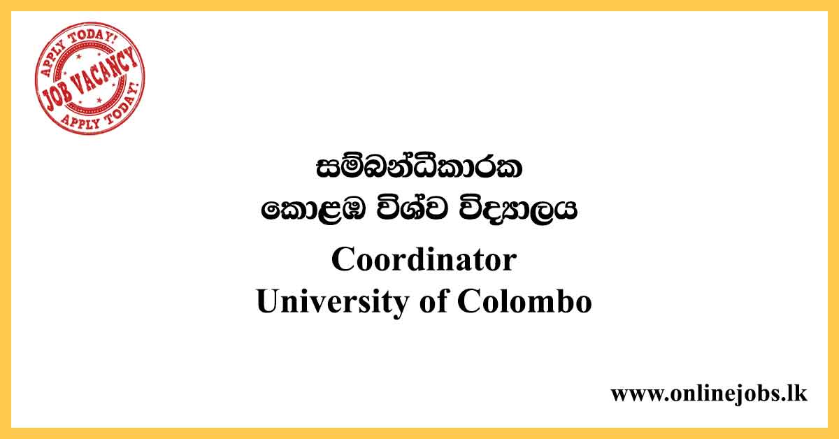 Coordinator Vacancies - University of Colombo