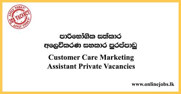 Customer Care Marketing Assistant Private Vacancies