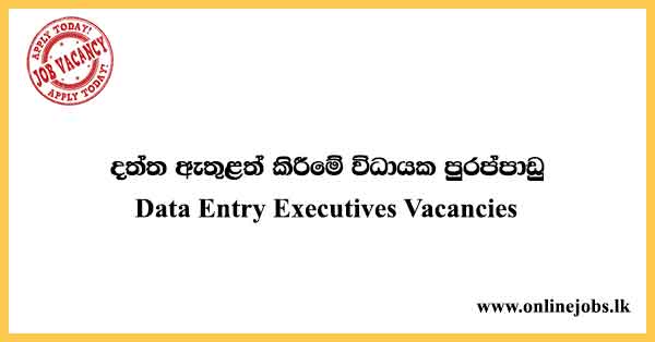 Data Entry Executives Vacancies