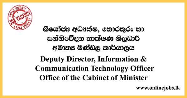 Deputy Director, Information and Communication Technology Officer Office of the Cabinet of Minister