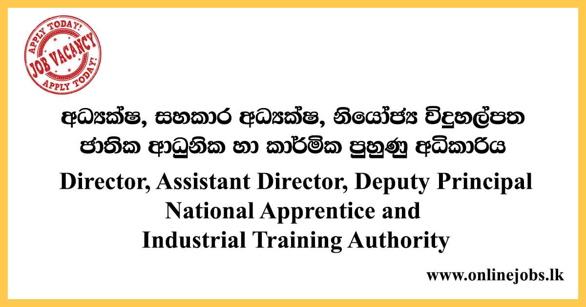 Director- National Apprentice and Industrial Training Authority Vacancies 2020