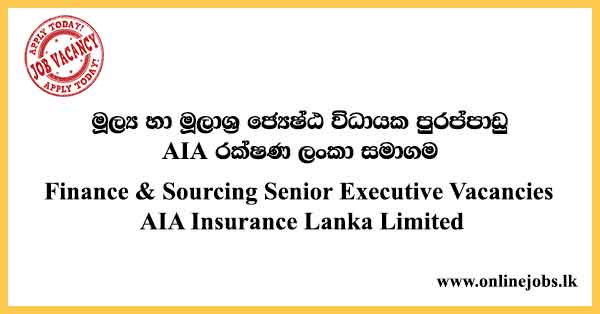 Finance & Sourcing Senior Executive Vacancies