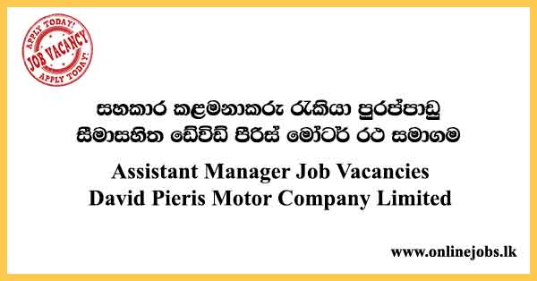 Finance and Accounting Assistant Manager Job Vacancies 2023 - David Pieris Motor Company Limited