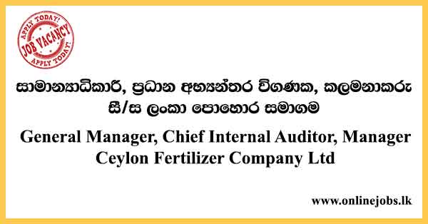General Manager, Chief Internal Auditor, Manager