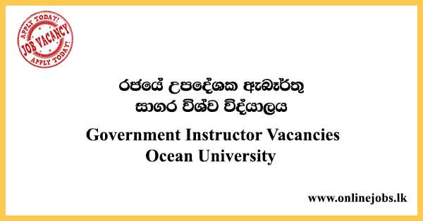 Government Instructor Job Vacancies Ocean University