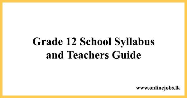 Grade 12 School Syllabus and Teachers Guide