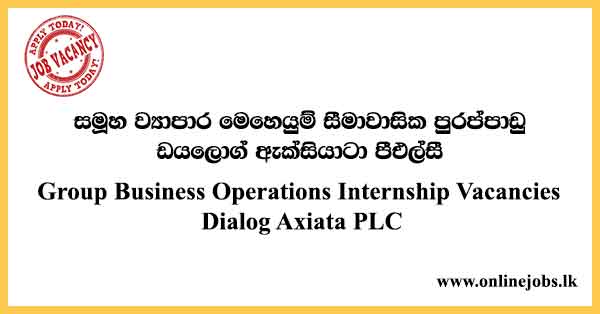 Group Business Operations Internship Vacancies