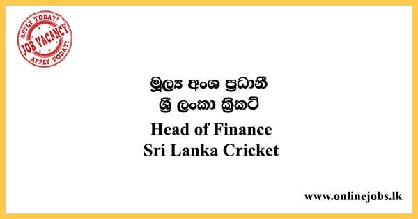 Head of Finance - Sri Lanka Cricket Vacancies 2021
