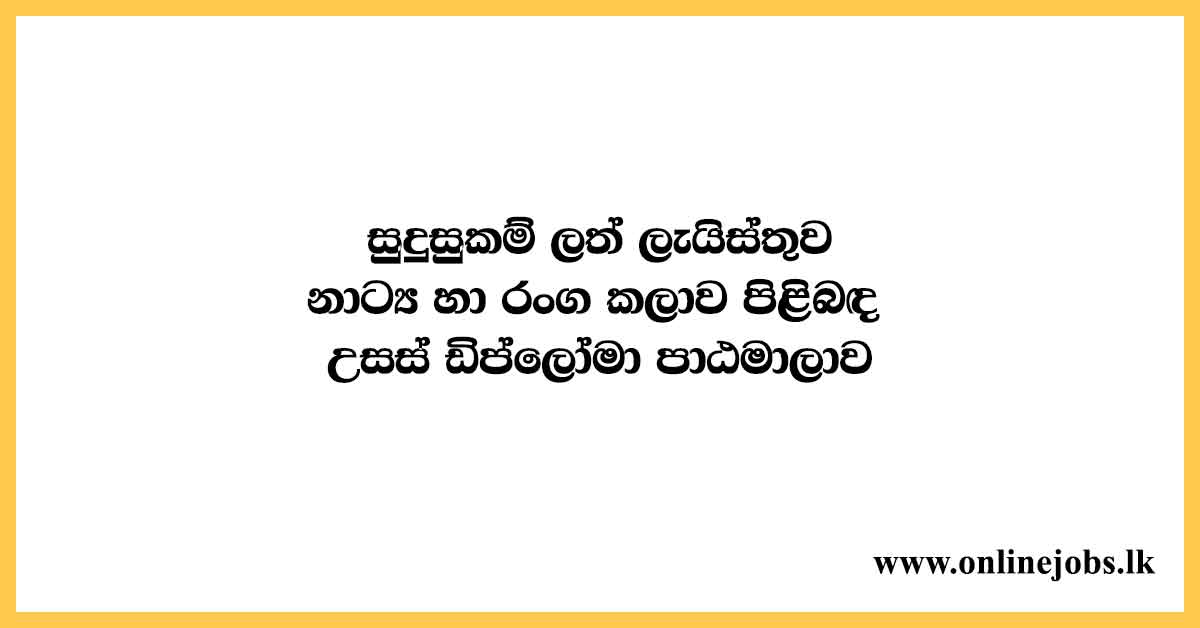 Higher Diploma Course of the Drama and Theatre