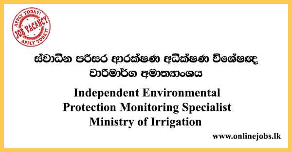 Independent Environmental Protection Monitoring Specialist Ministry of Irrigation