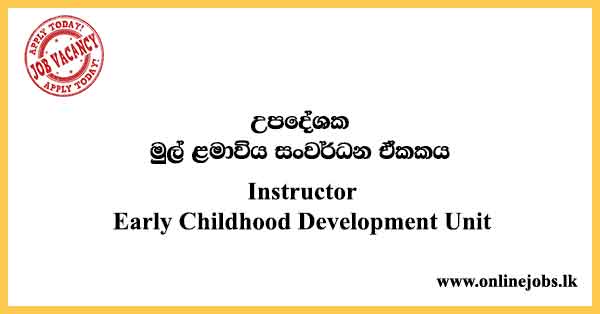 Instructor - Early Childhood Development Unit Vacancies 2024