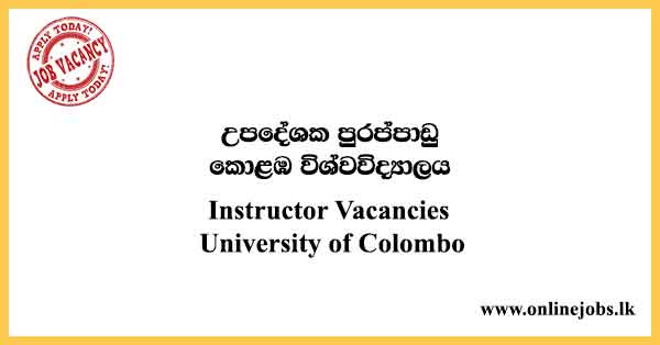 Instructor Vacancies University of Colombo