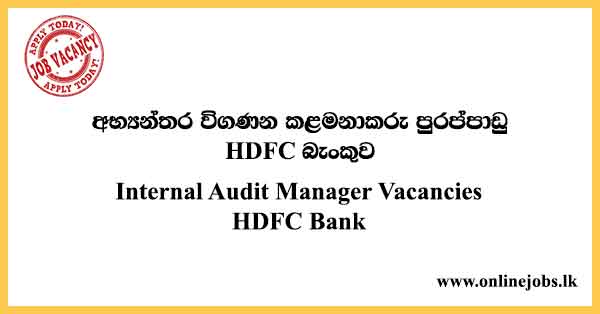 Internal Audit Manager Vacancies