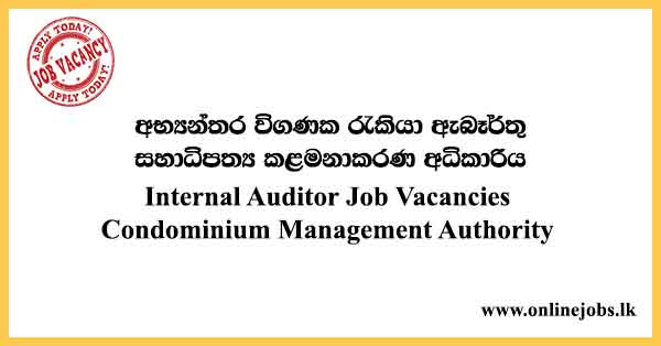 Internal Auditor - Condominium Management Authority Vacancies 2024