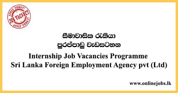 Internship Job Vacancies Programme Sri Lanka Foreign Employment Agency pvt (Ltd)