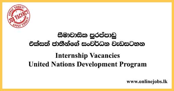 Internship Vacancies United Nations Development Program