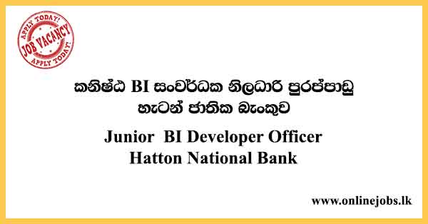 Junior BI Developer Officer Hatton National Bank