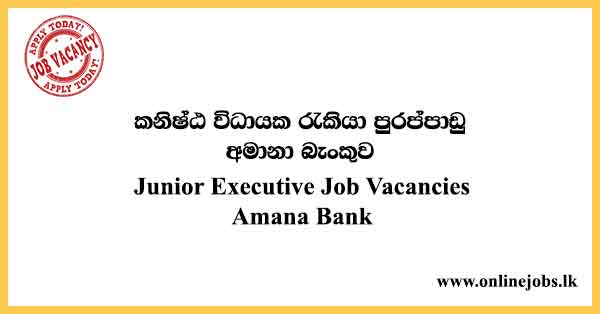 Junior Executive Job - Amana Bank Vacancies 2024