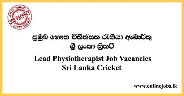 Lead Physiotherapist Job Vacancies Sri Lanka Cricket