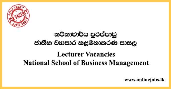 Lecturer Vacancies National School of Business Management