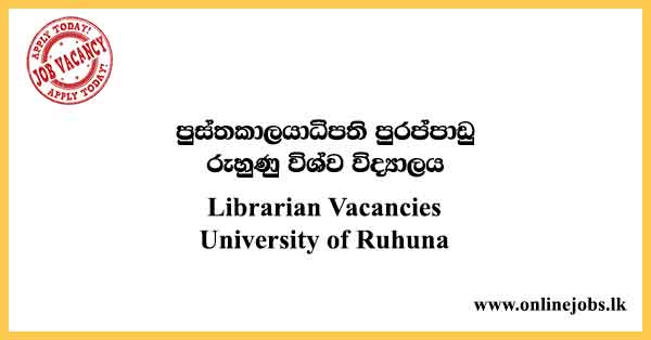 Librarian Vacancies University of Ruhuna