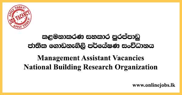 Management Assistant Vacancies National Building Research Organization