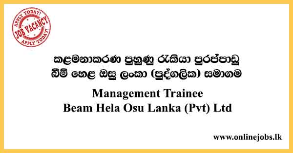 Management Trainee Job Vacancies Beam Hela Osu Lanka (Pvt) Ltd