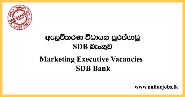 Marketing Executive Vacancies SDB Bank