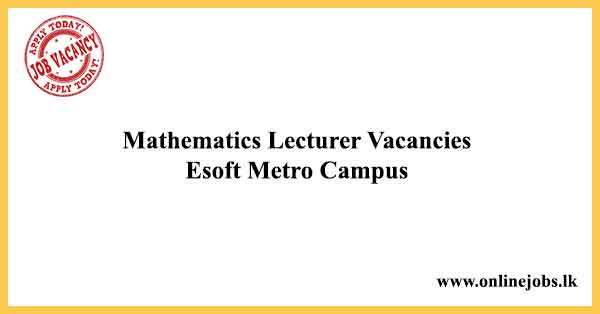 Mathematics Lecturer Vacancies