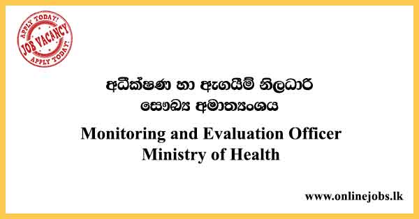 Monitoring and Evaluation Officer Ministry of Health