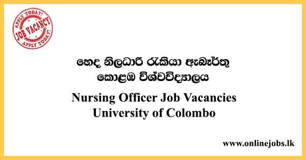 Nursing Officer Job Vacancies University of Colombo