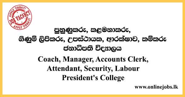 President's College Job Vacancies